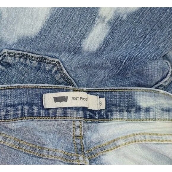 Levi's 524 Bootcut Women's Size 9 Blue Jeans 29x32 Custom Bleached - Picture 4 of 7